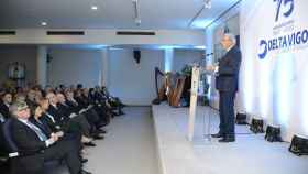 El presidente de Grupo Delta, Francisco Puga, durante su intervención en el Círculo de Empresarios de Galicia.