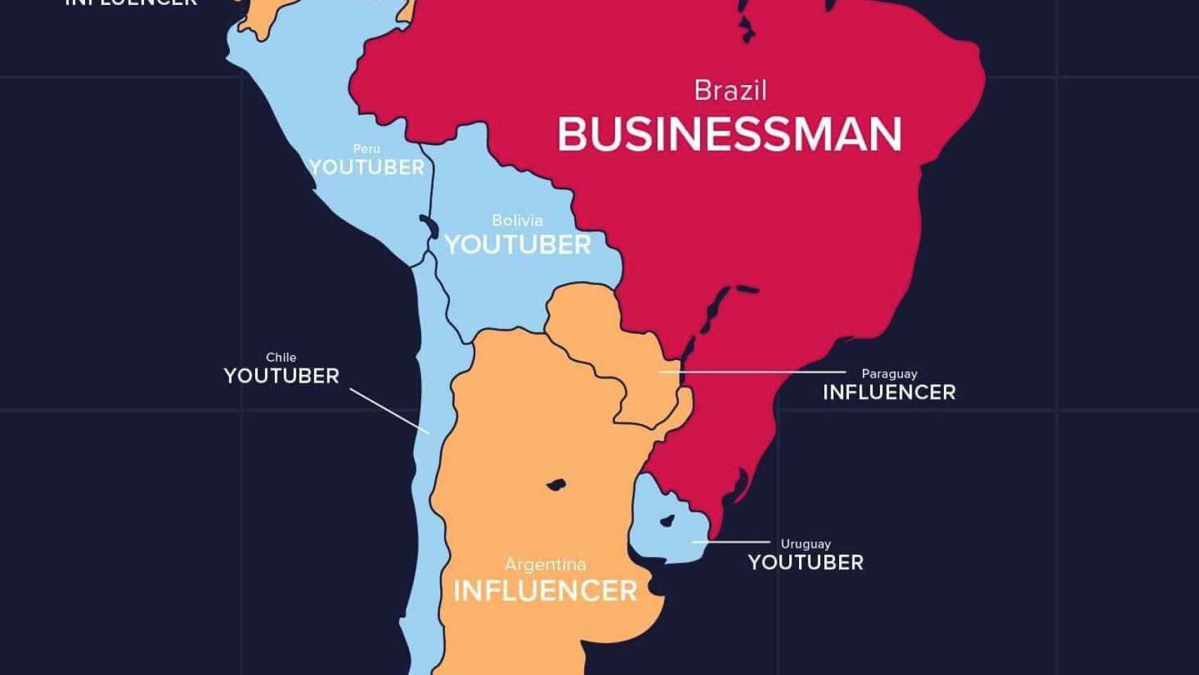 Mapa de búsqueda en Suramérica.