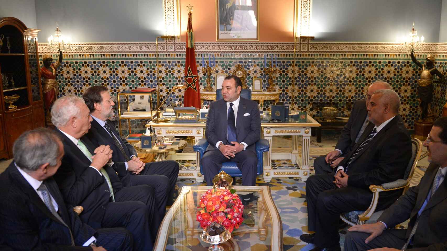 El presidente Mariano Rajoy con Mohamed VI, en octubre de 2012.