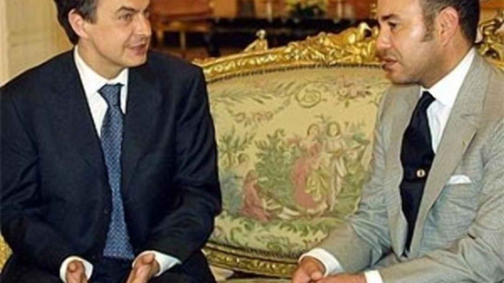 José Luis Rodríguez Zapatero con Mohamed VI en la Cumbre de Rabat de marzo de 2007.