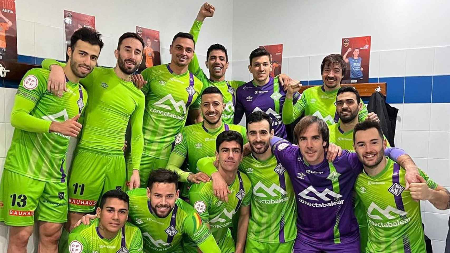 Los jugadores de Palma Futsal celebran una victoria en la Copa del Rey