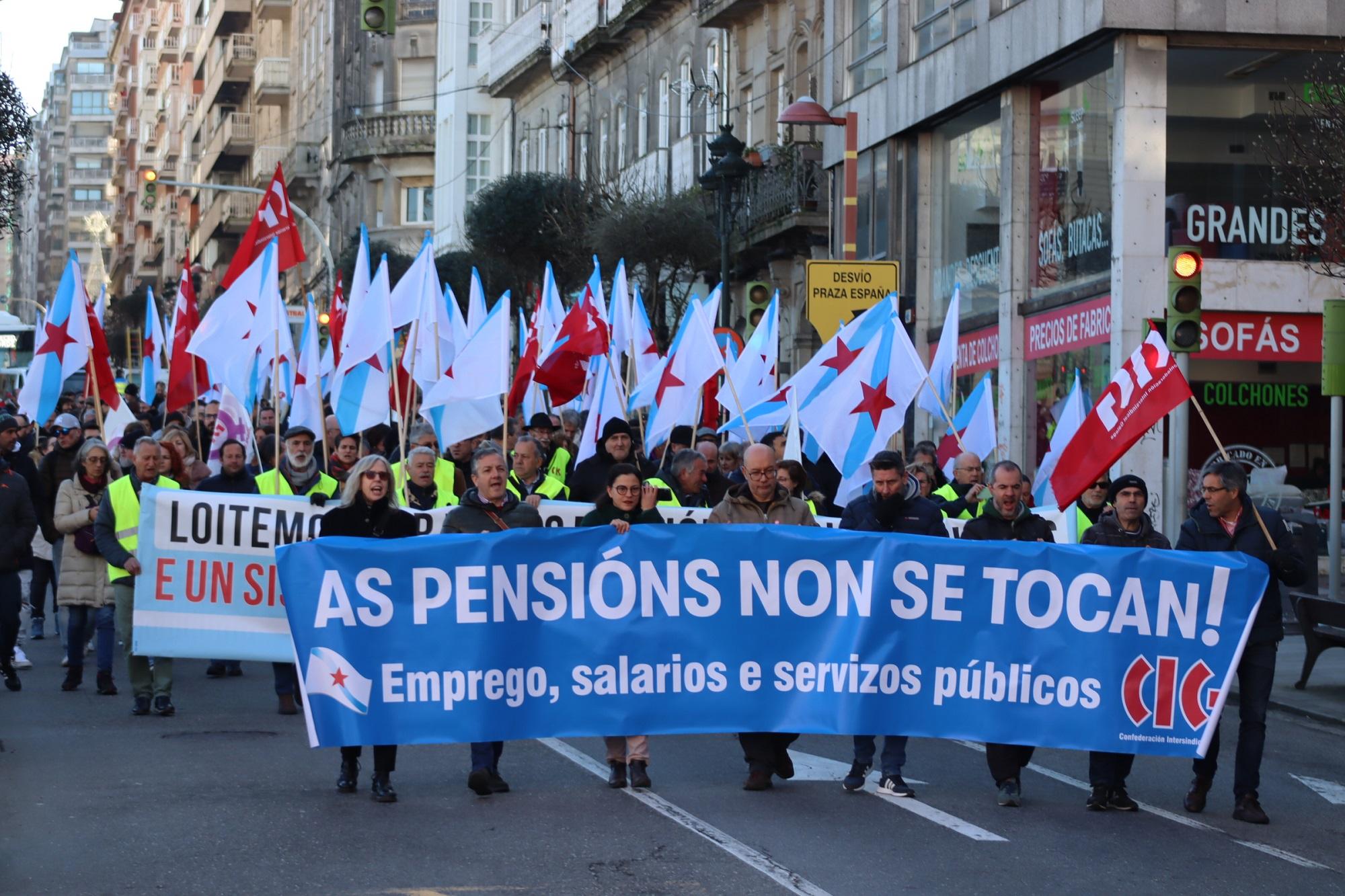 Imagen de la manifestación en la ciudad de Vigo. Foto: CIG