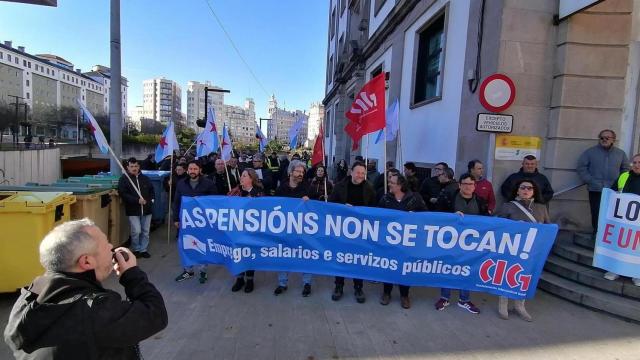 Concentración convocada por la CIG en Ferrol contra la reforma del sistema de pensiones.