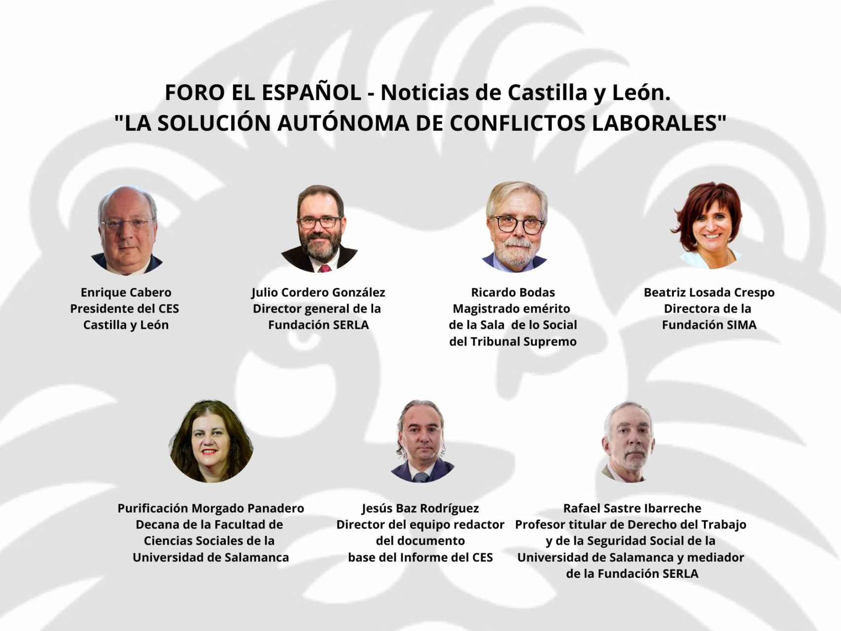 Intervinientes en el Foro ‘La solución autónoma de conflictos laborales’ que organiza EL ESPAÑOL-Noticias de Castilla y León junto al CESCyL