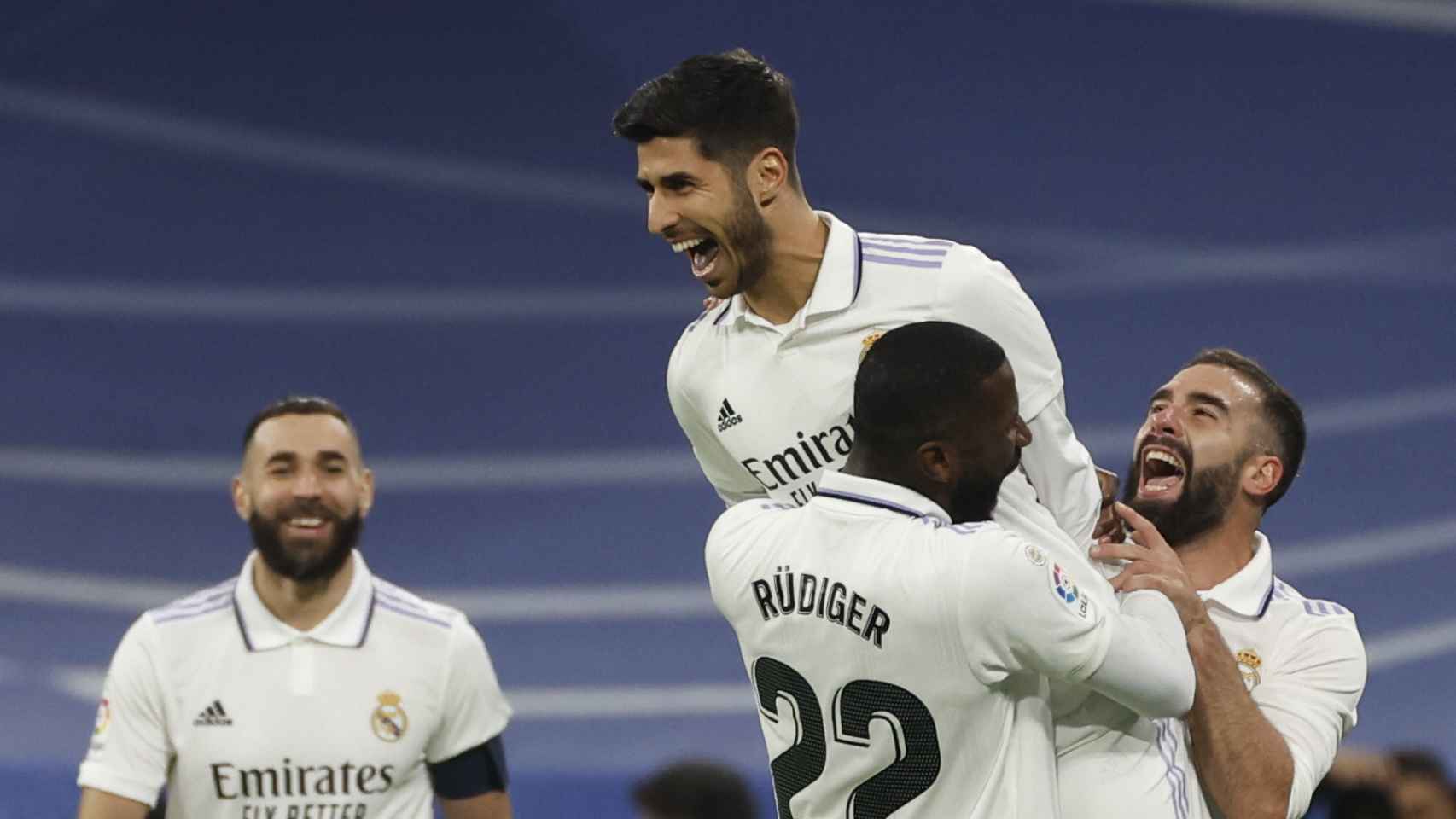 Asensio celebra su gol en el Real Madrid - Valencia