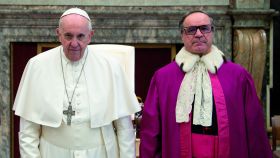 El Papa Francisco junto a Alejandro Arellano. Foto: Archidiócesis de Toledo.