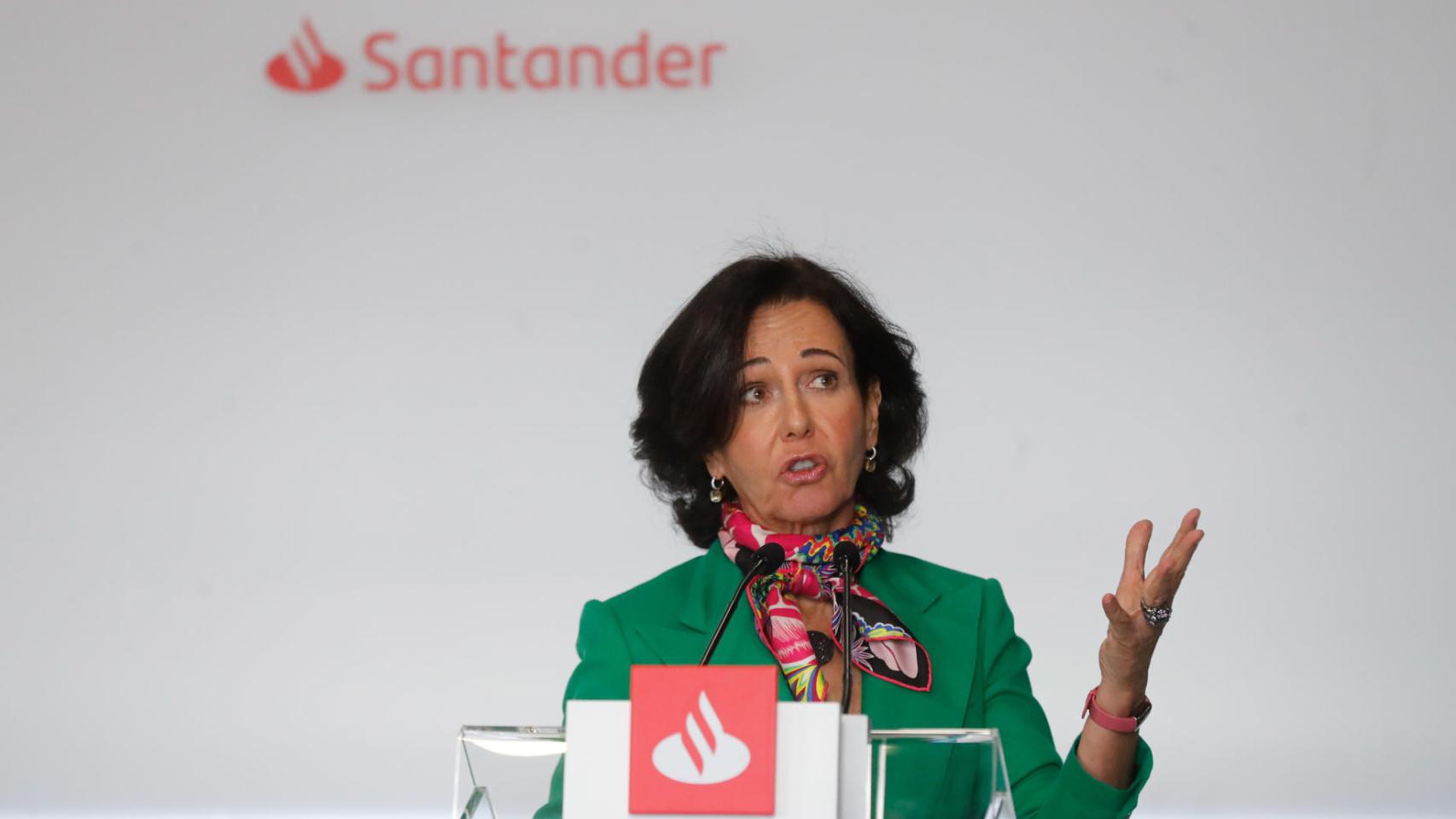 Ana Botín, presidenta de Santander, durante la presentación de resultados de la entidad de este jueves.