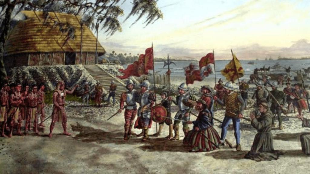 Imagen de la expedición de Pánfilo de Narváez en La Florida.