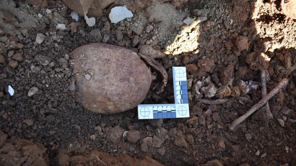 Uno de los cadáveres de peregrinos jacobeos analizados en la investigación. Foto: Patxi Pérez-Ramallo