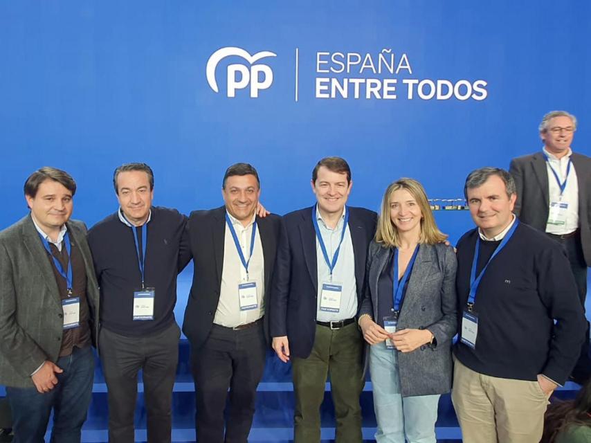 El presidente del PPCyL, Alfonso Fernández Mañueco, durante su asistencia a la Intermunicipal de los populares, este sábado en Valencia.