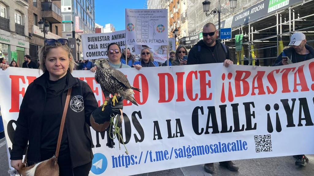 Beatriz Lozano en la manifestación.