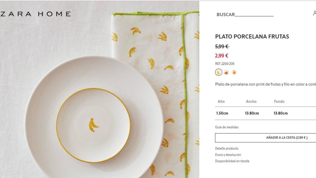 Plato porcelana frutas.