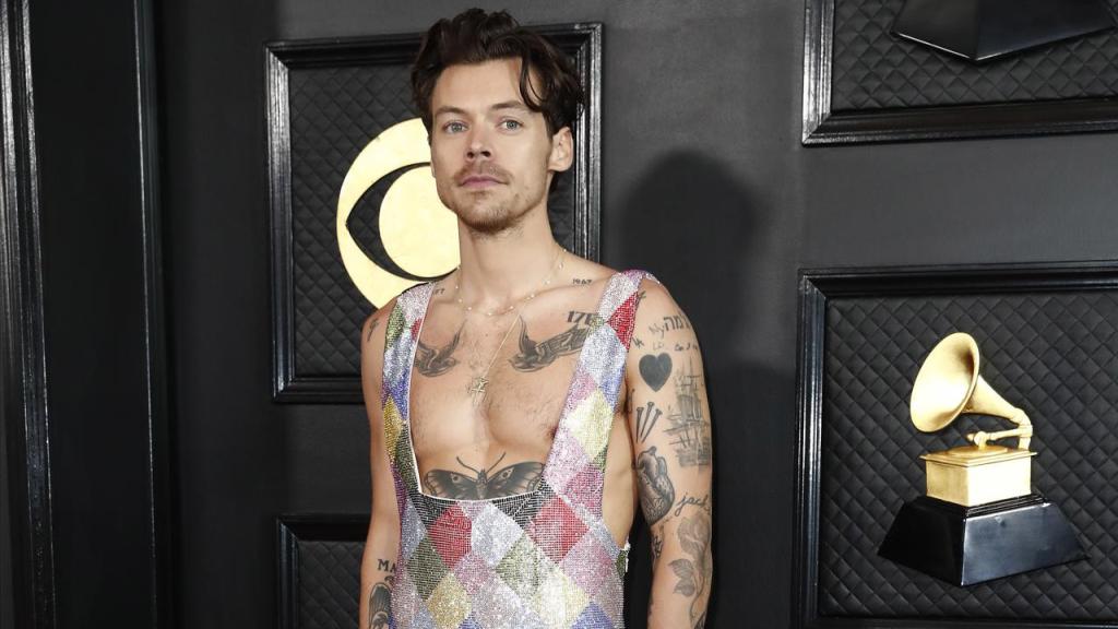 Harry Styles en su llegada a la gala de los Grammy. Foto: EFE/EPA/CAROLINE BREHMAN