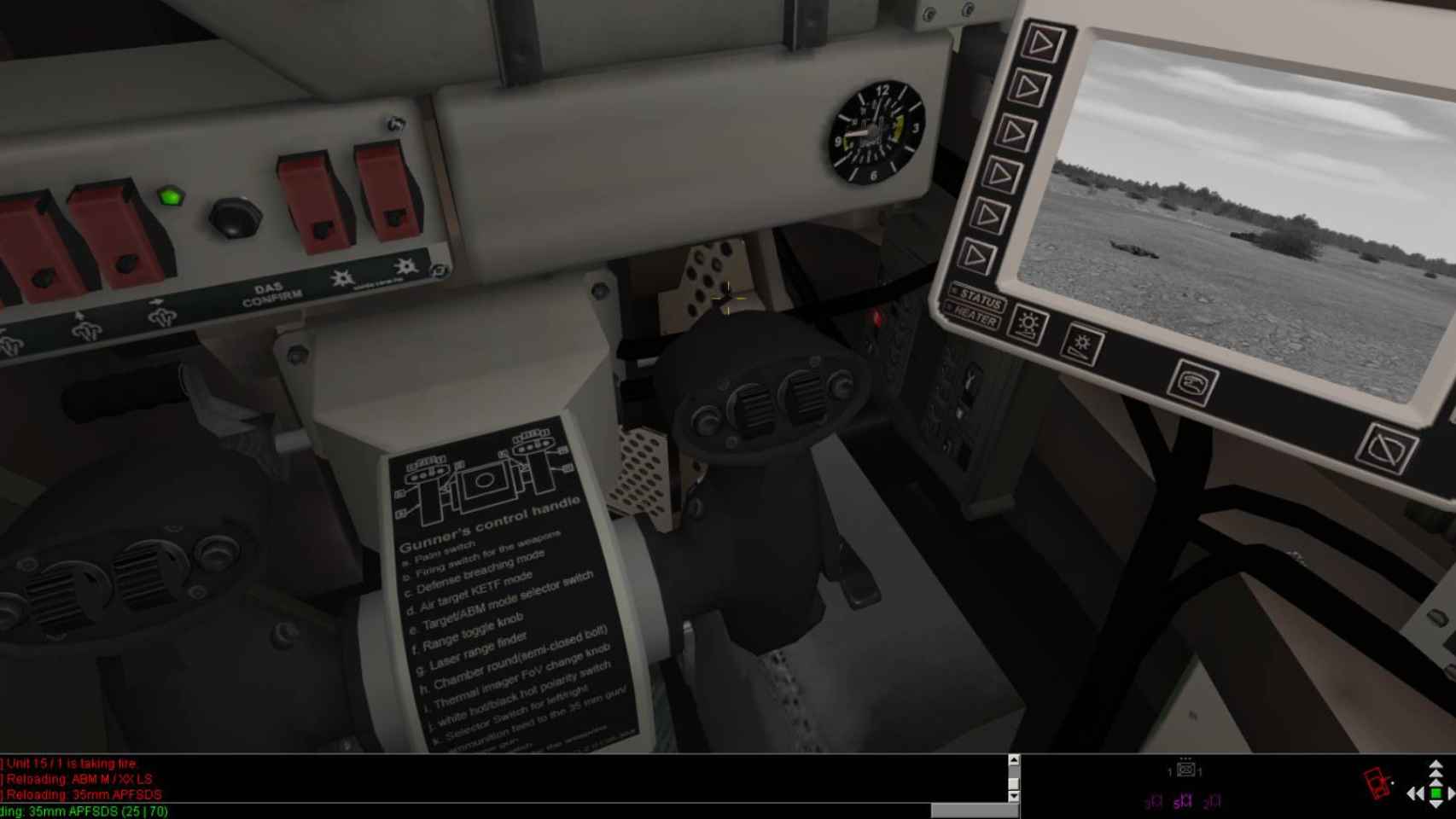 Detalles de simulación del tirador de un tanque en Steel Beasts