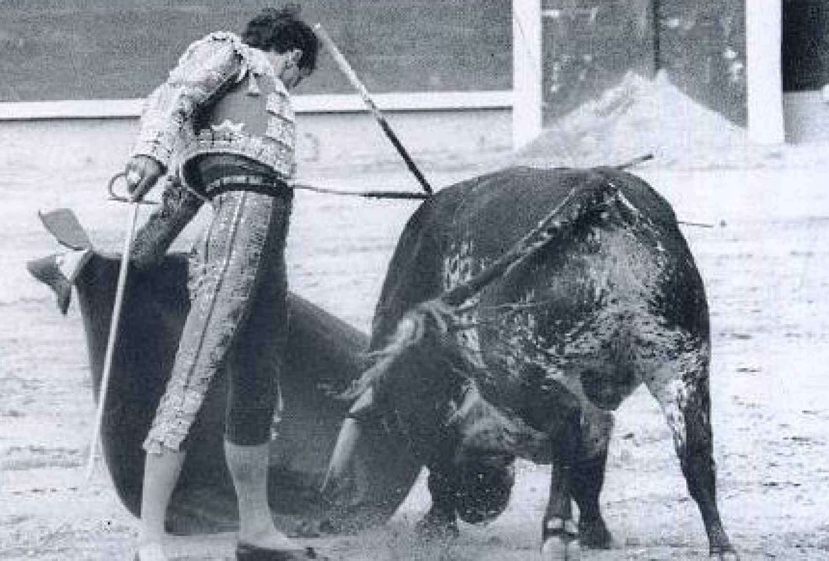 Roberto Domínguez toreando al natural y llevando al toro hasta la cadera (cedida)