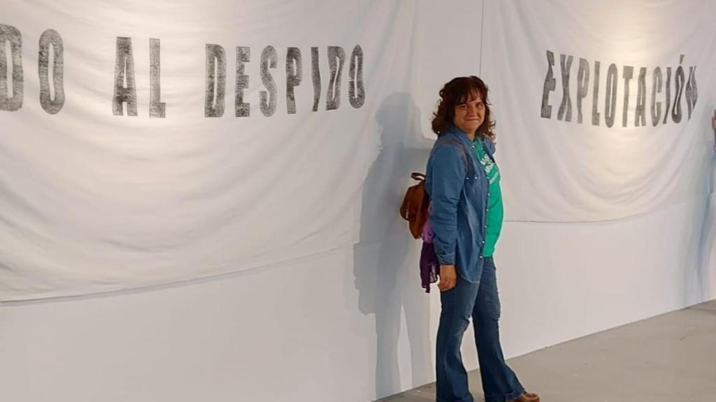 Yolanda García, en la exposición en las Cigarreras que reivindicaba el trabajo de las kellys.