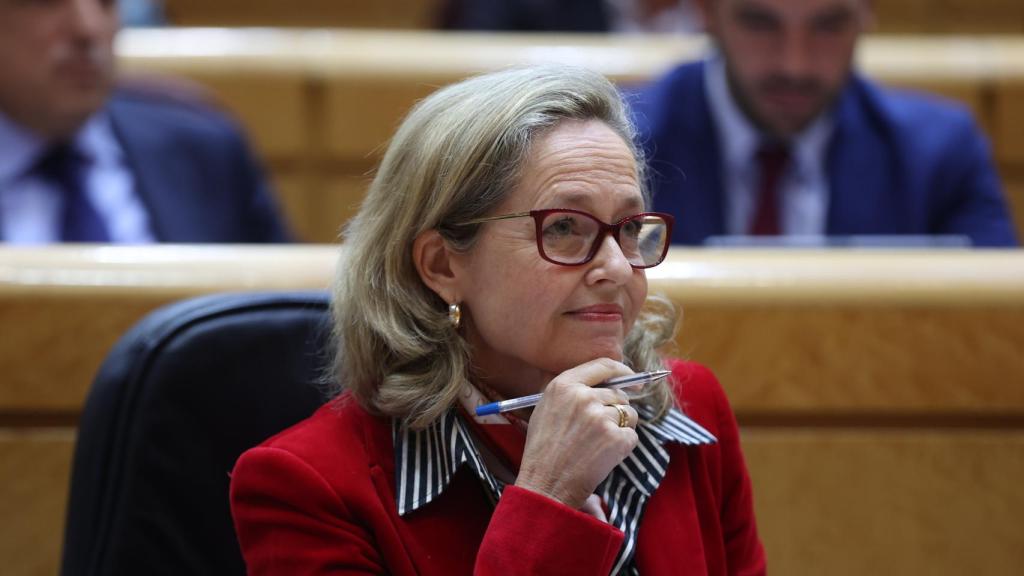 La vicepresidenta del Gobierno, Nadia Calviño durante pleno del Senado.