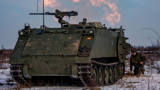 M113 del Ejército de Tierra en plenas maniobras