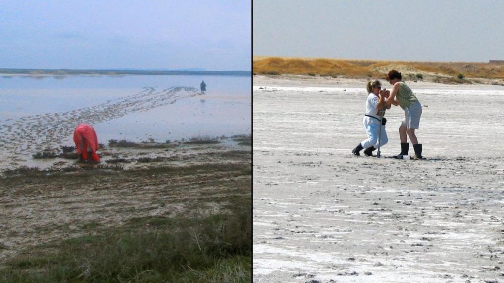 Trabajo de campo y muestreo en la laguna de Tirez. Foto: Universidad de Cornell.