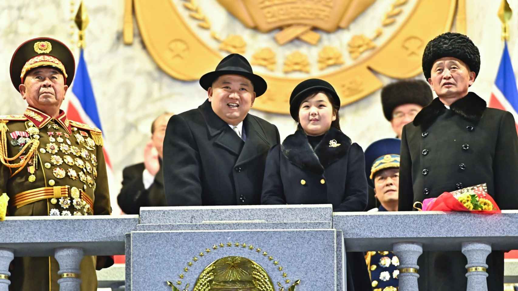 Kim Jong-un durante el desfile.