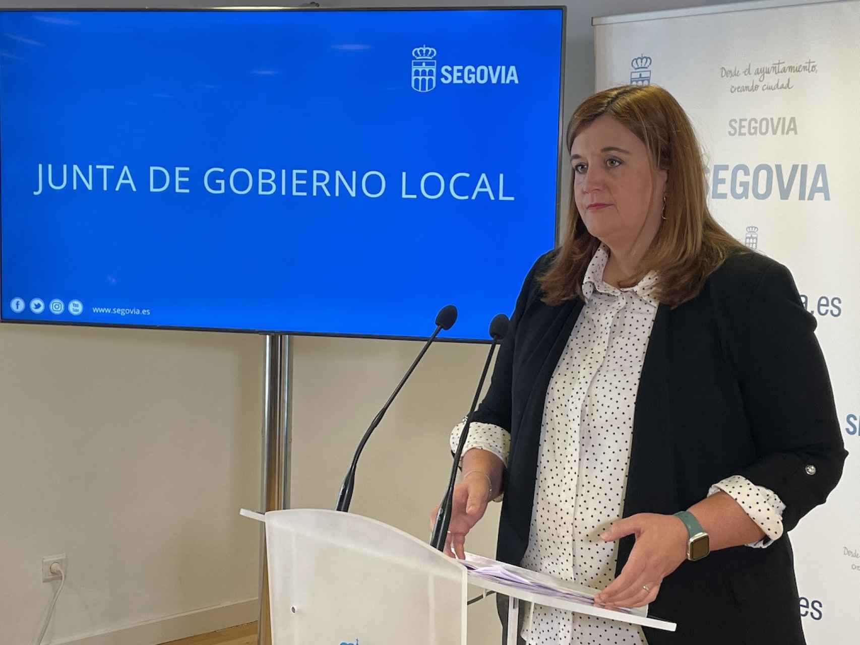 Clara Martín tras la Junta de Gobierno Local.