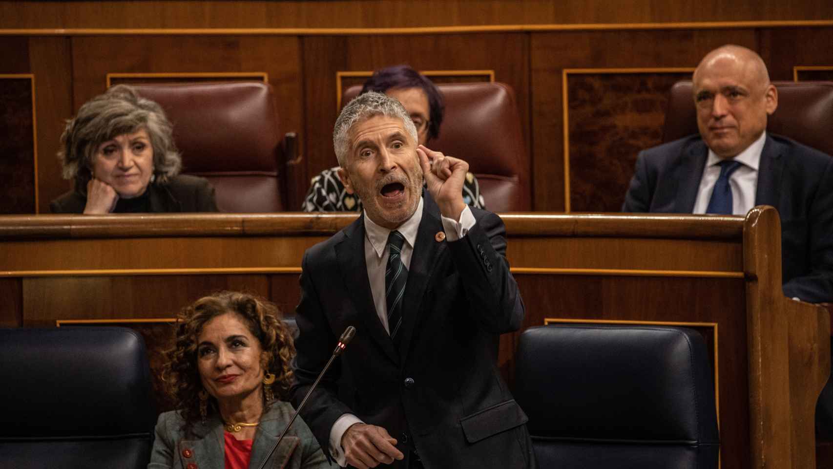 El ministro de Interior, Fernando Grande-Marlaska, este miércoles en el Congreso.