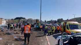 Imagen del accidente en Jerusalén.