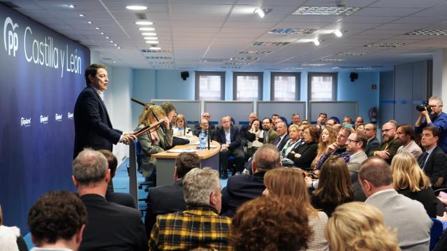 El presidente del PP de Castilla y León, Alfonso Fernández Mañueco, clausura el Comité Ejecutivo Autonómico del Partido Popular