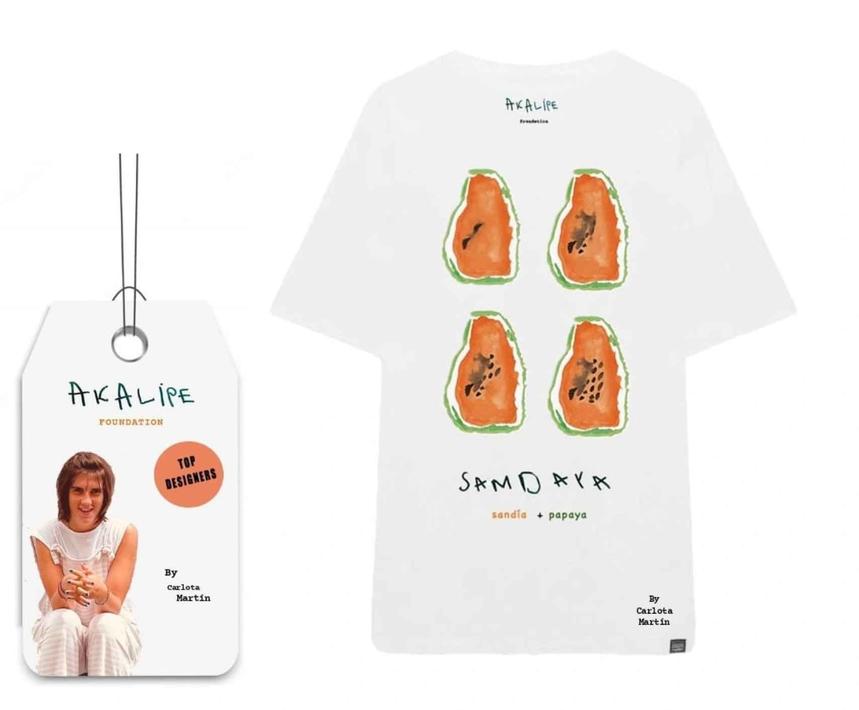 Diseño de la etiqueta y la camiseta de Sandaya