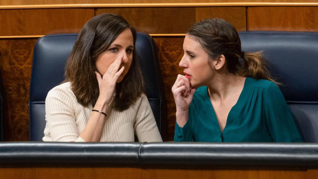 Ione Belarra e Irene Montero, este jueves en el Congreso de los Diputados.