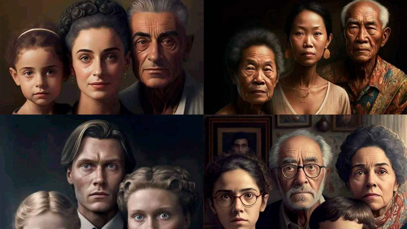 Familias retratadas por la IA.