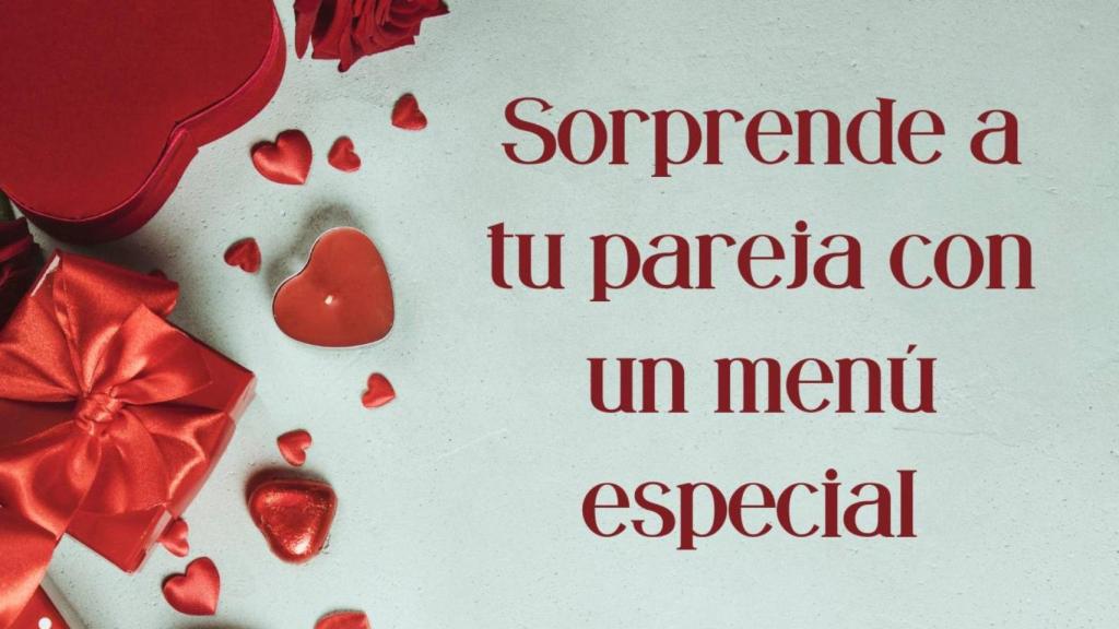 Cartel promocional de menú de San Valentín