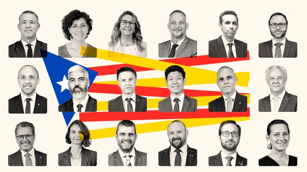 Los 18 delegados de la Generalitat de Cataluña en el mundo, por orden: Rui Reis (Portugal), Mónica Castellà (Japón), Montserrat Riba Cunill (Países Nórdicos y Bálticos), Erik Hauck (Sudeste de Europa), Ahmed Benallal (Norte de África), Francesc Claret (Reino Unido e Irlanda), Gabriel Boichat (Suiza), Ignasi Centelles (Unión Europea), Isidre Sala (EEUU y Canadá), Jaeyeok Yoon Kang (Corea del Sur), Javier Calderón (Senegal), Josep María Galí (Francia), Josep Vives (Cono Sur), Krystyna Screiber (Europa Central), Laureà Fanega (África Meridional), Lleïr Daban (México y Centroamérica), Luca Bellizi (Italia) y Marie Kapretz (Alemania).