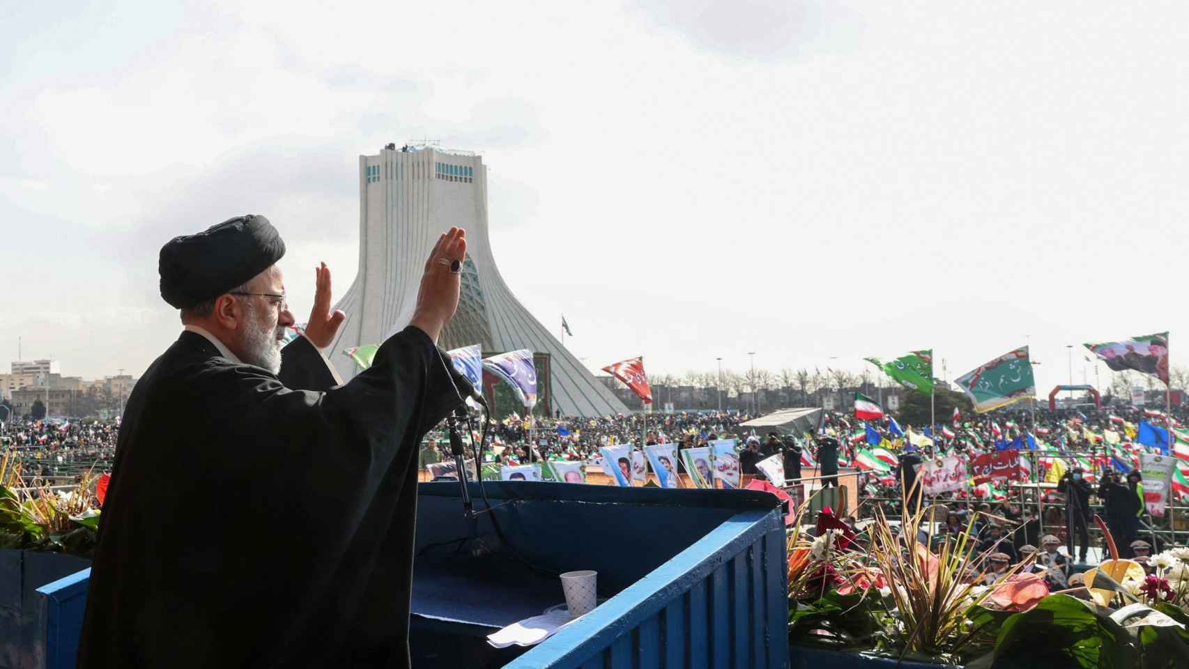 El presidente iraní Ebrahim Raisi, durante la celebración de 44 aniversario de la Revolución Islámica.