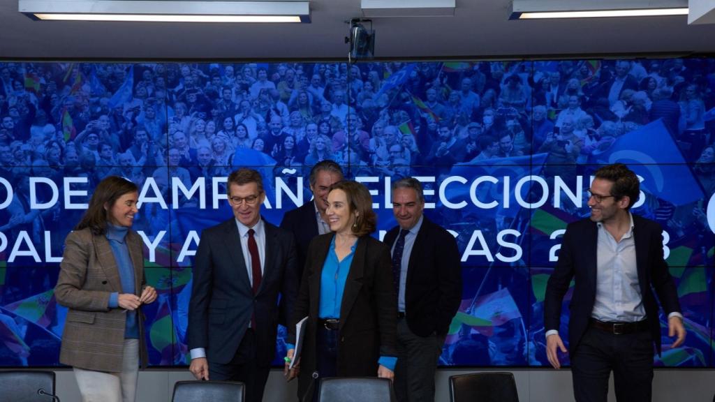 Reunión del Equipo de Campaña del PP para el 28-M,  el pasado 12 de enero en la sede de la calle Génova.