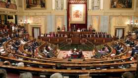 Interior del Congreso de los Diputados en la solemne sesión de apertura de la VIII Legislatura de las Cortes Generales en 2004. Foto: Ministerio de Defensa