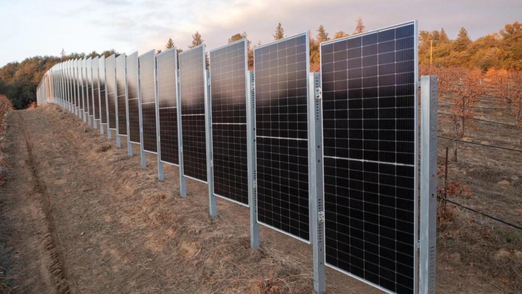 Paneles solares verticales para agricultura