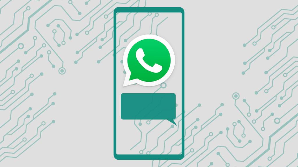 Fotomontaje con un smartphone y el logo de WhatsApp.