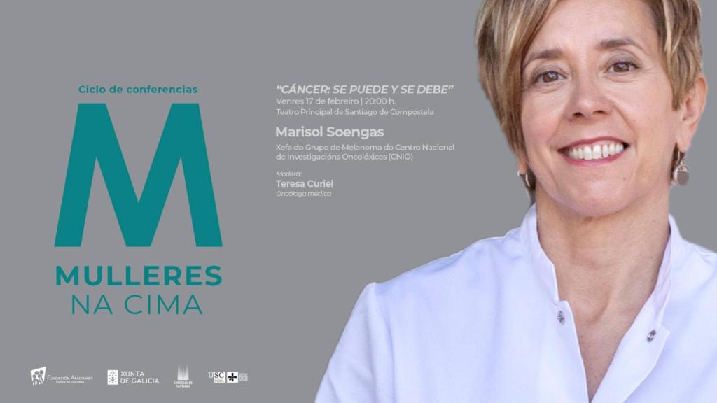 Cartel de la charla de Marisol Soengas en Santiago