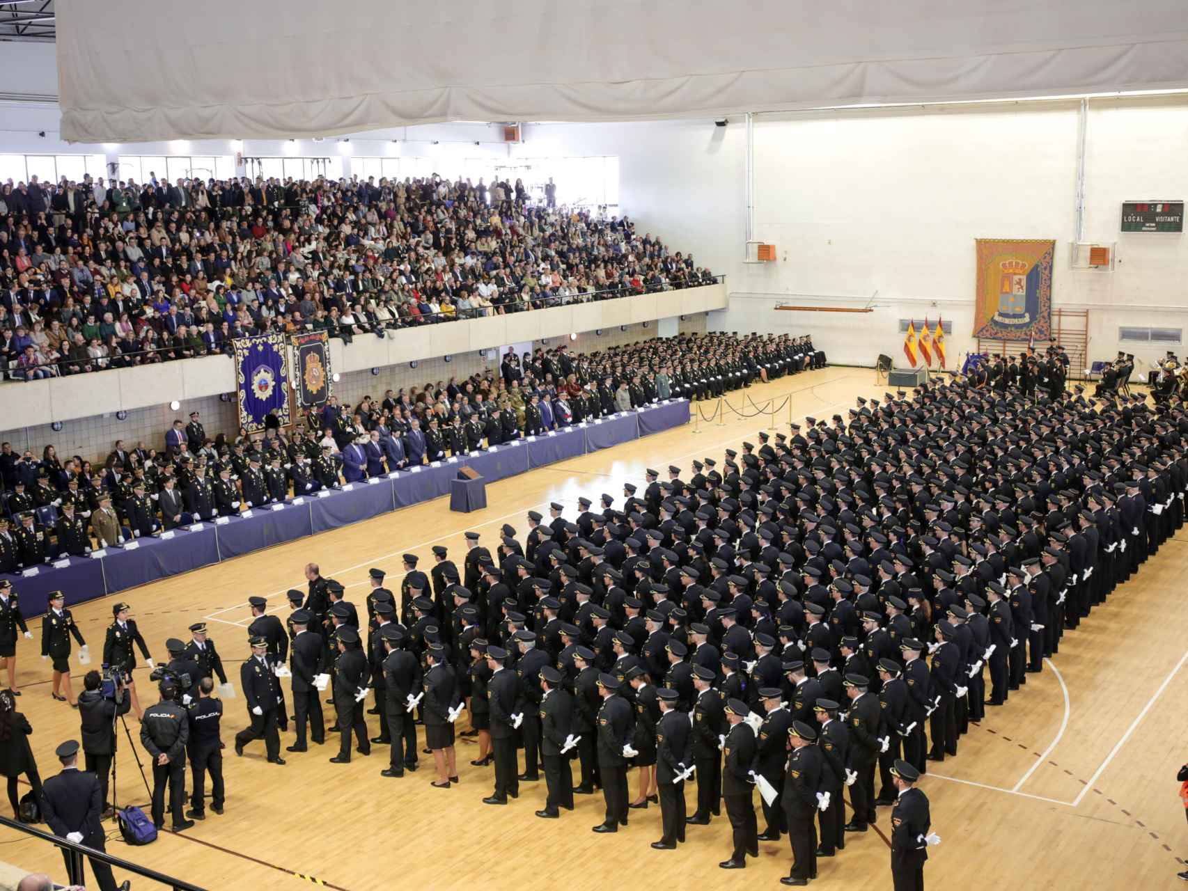 Imagen de un acto en el gimnasio de la Escuela Nacional de Policía de Ávila.