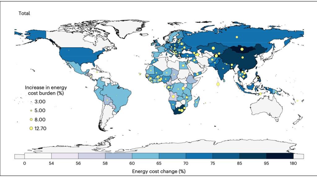 Mapa del impacto del aumento  de los precios de la energía.