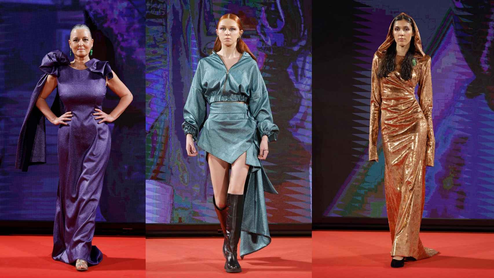 Tres modelos del desfile 'Inefable' de María Lafuente.