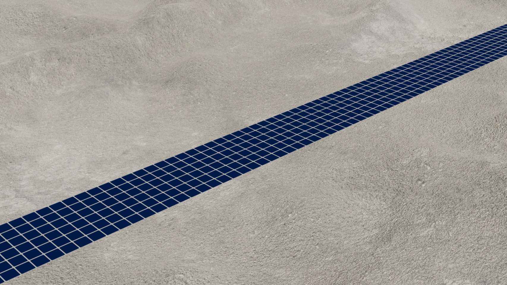 Ilustración de placas solares fabricadas e instaladas en la Luna