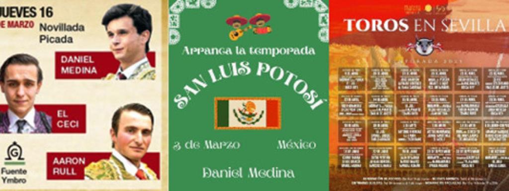 Carteles donde está anunciado Daniel Medina: Castellón 16 de marzo. México 3 de marzo y Sevilla 15 de junio.