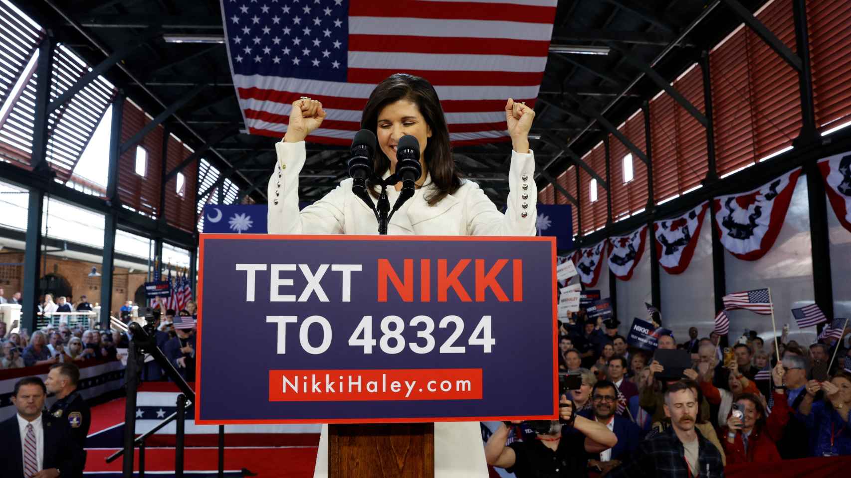 Nikki Haley durante su acto de presentación a las primarias republicanas el pasado 15 de febrero de 2023.