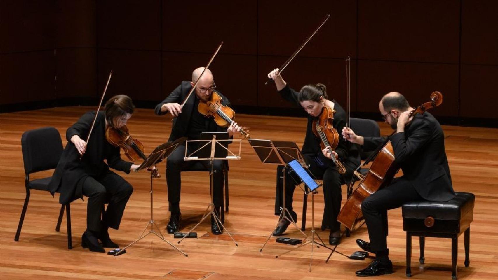 El Cuarteto Cosmos durante su actuación en el Auditorio del Museo Reina Sofía