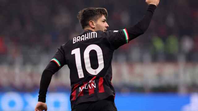 Brahim Díaz celebra un gol con el Milan