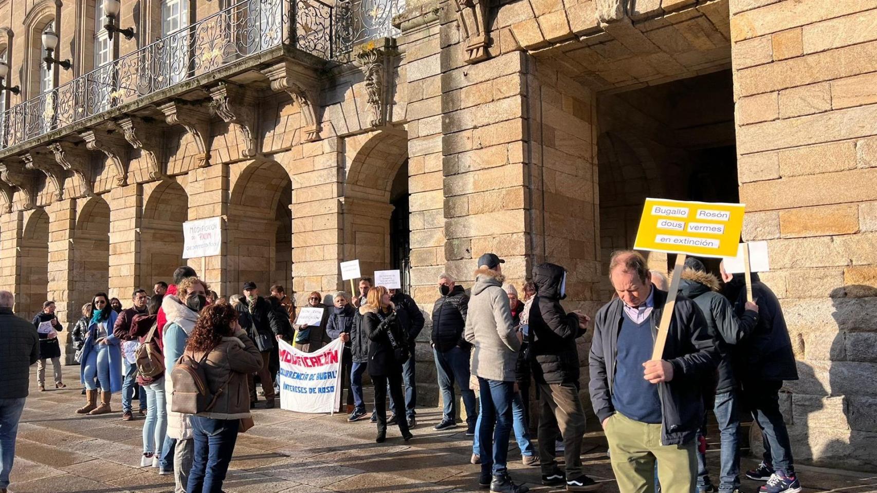 Manifestación de los propietarios de pisos turísticos en el Obradoiro