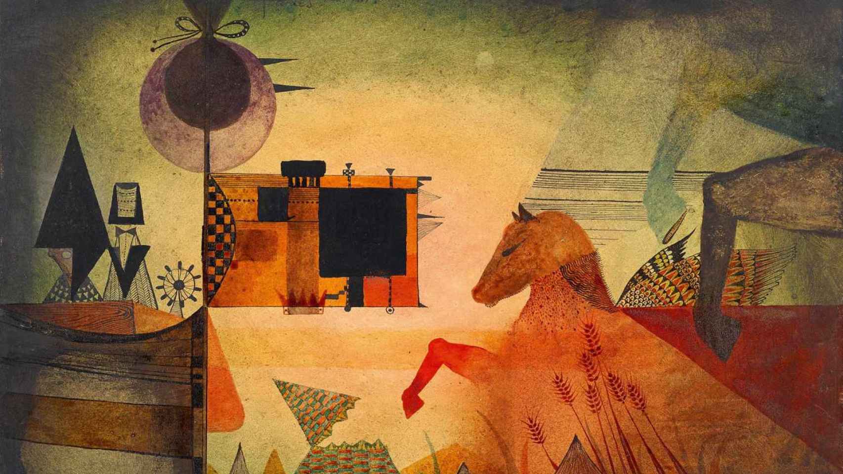 Antoni Tàpies: 'Caballos, barca y personajes', 1951 (en SAM)
