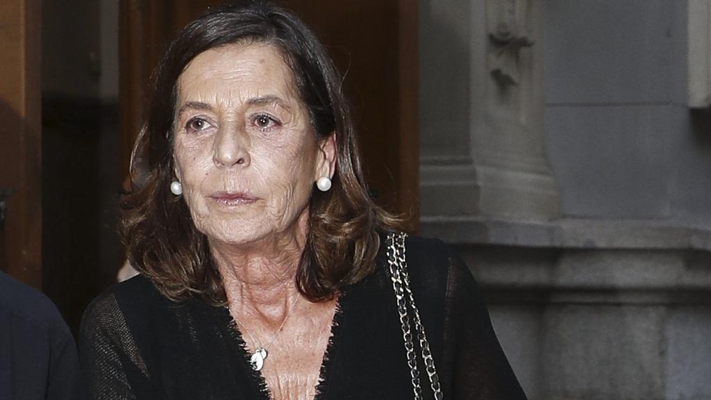 Carmen Quesada en el funeral de Arturo Fernández, en Madrid, en julio de 2019.